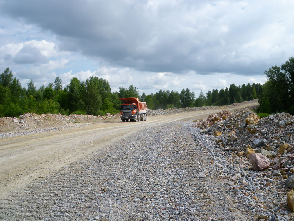 Grindweg in de steengroeve