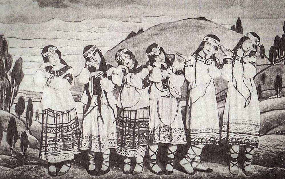 Le Sacre du Printemps, een ballet van Serge Diaghilevs Ballets Russes op muziek van Igor Stravinsky, 1913