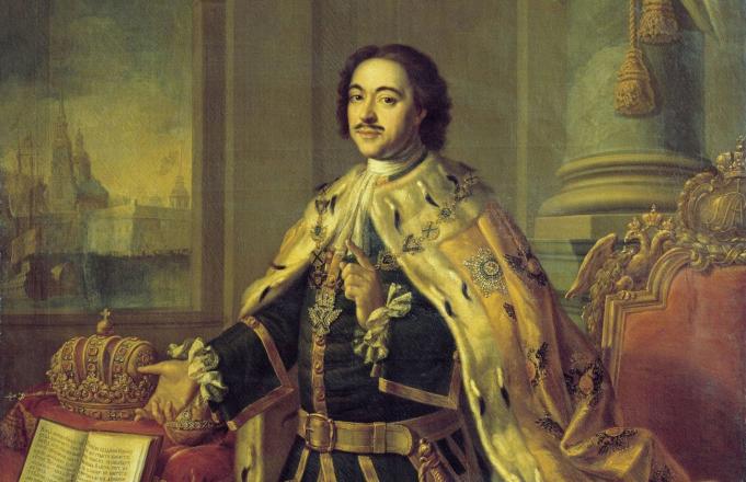 Alexej Antropov, Portret van Peter I, 1770, fragment
