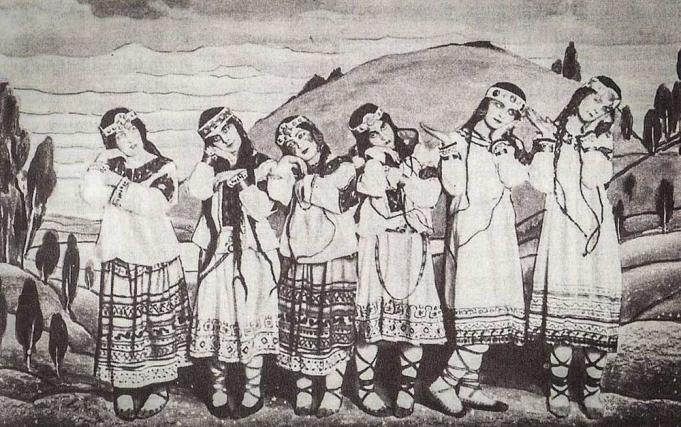 Le Sacre du Printemps, een ballet van Serge Diaghilevs Ballets Russes op muziek van Igor Stravinsky, 1913